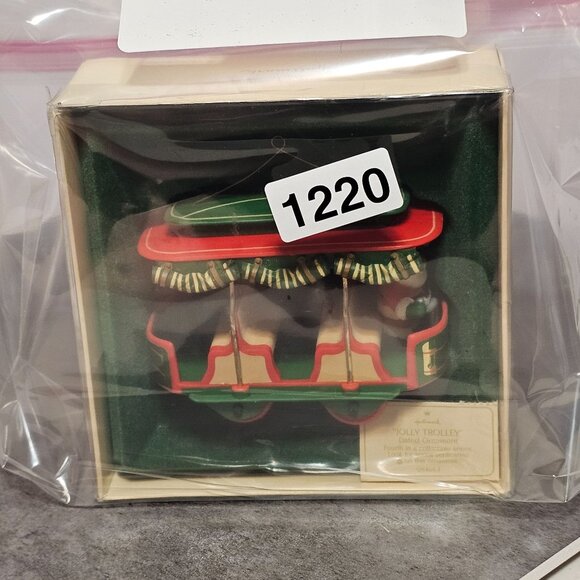 1982 Hallmark Keepsake Ornament Here Comes Santa Number 4  "Jolly Trolley" - Picture 6 of 8